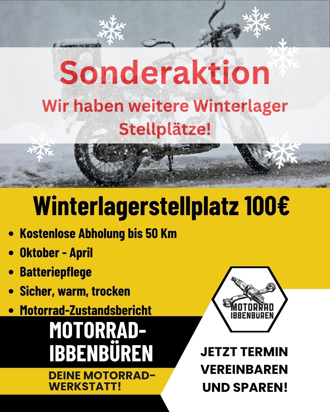 Wir haben weiter Winterlager Stellplätze!
